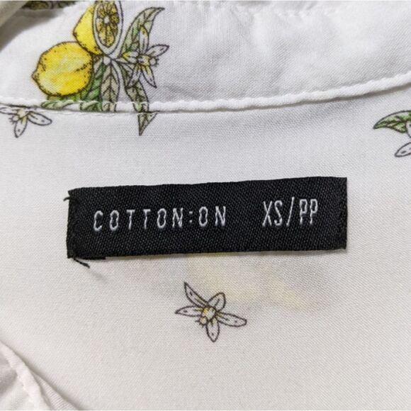 COTTON ON Lemon Print Button Up Blouse XS - Picture 5 of 7